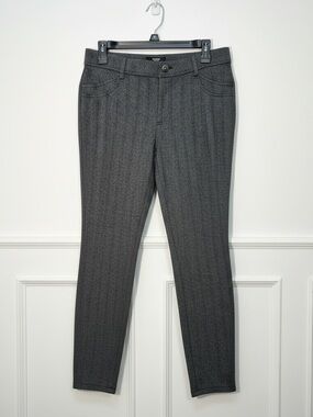 Simply Vera Vera Wang Stretchy Skinny Pants in Black and Gray Herringbone Size M